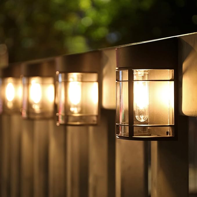 Utomhusvägglampa med glas och galler – LED trädgår belysning, väderbeständig för terrass & balkong Carvallo