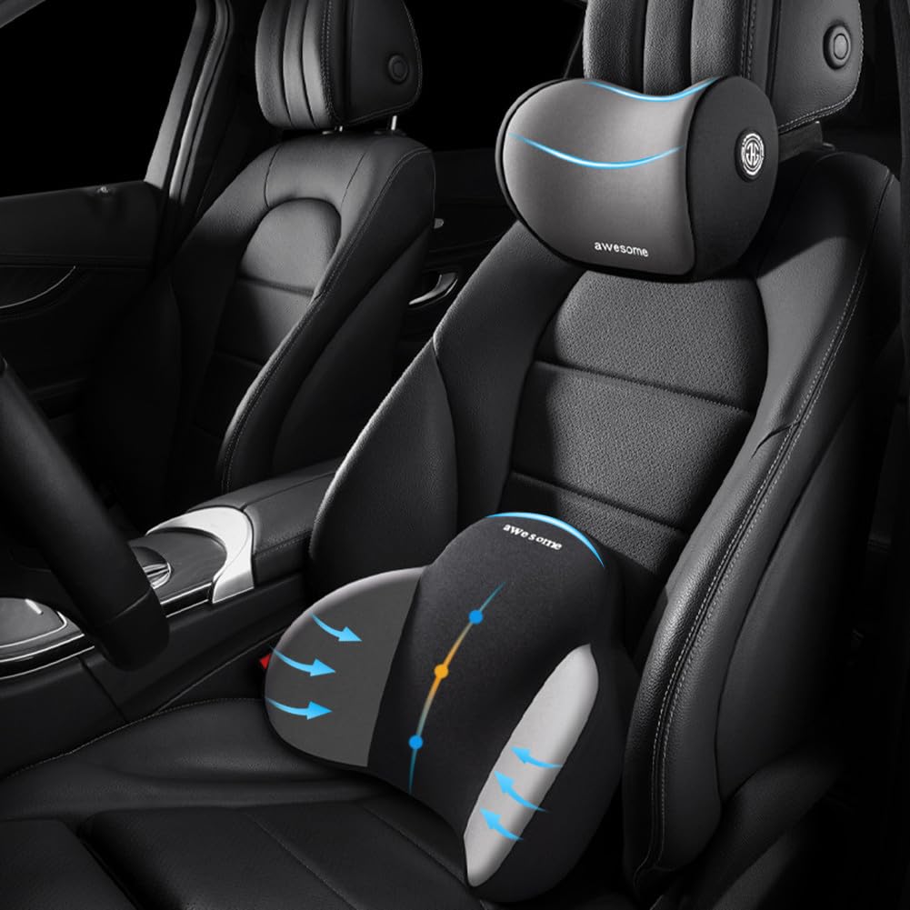 Bilstols huvudstöd & ländryggsstöd kit Carvallo