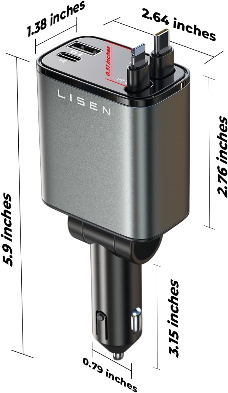 69W USB-C biladapter - Snabb utdragbar laddare för alla enheter MILA Sverige