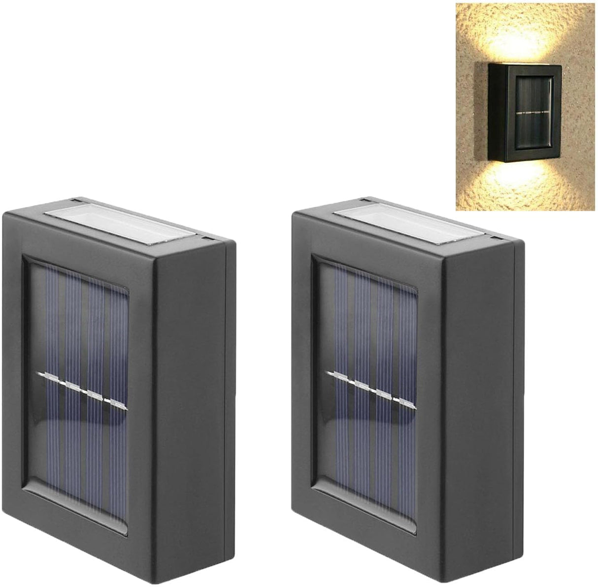 Solenergi Vägglampor Utomhus Vattentät LED Lampa Carvallo