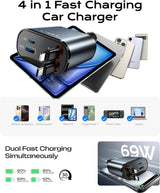 69W USB-C biladapter - Snabb utdragbar laddare för alla enheter MILA Sverige