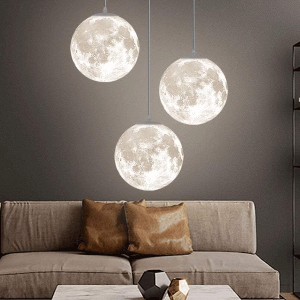 3D Mån Pendel Lampa | Touch Control LED Lampa för Sovrum Carvallo
