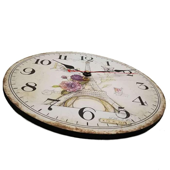 ParisAura – Eiffeltorn-inspirerat väggur i trä för elegant hemmainredning och tidlös stil Carvallo