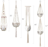 4-delad handgjord Boho Macrame växthållare set MILA Sverige