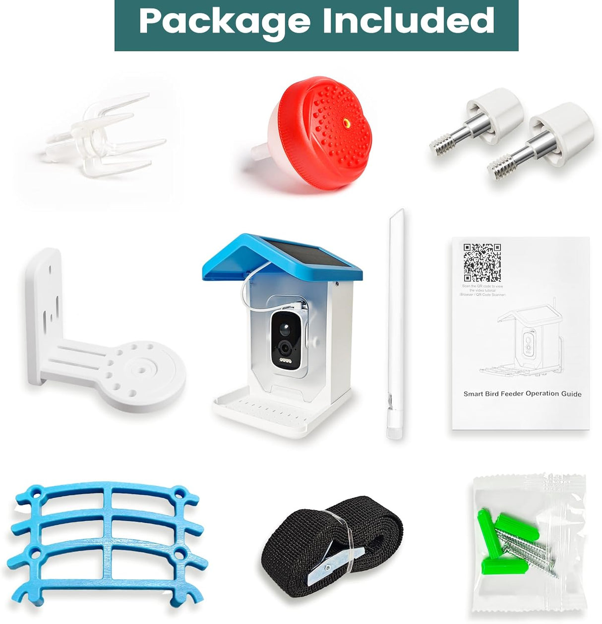 Smart fågelmatare med kamera solenergi driven Carvallo