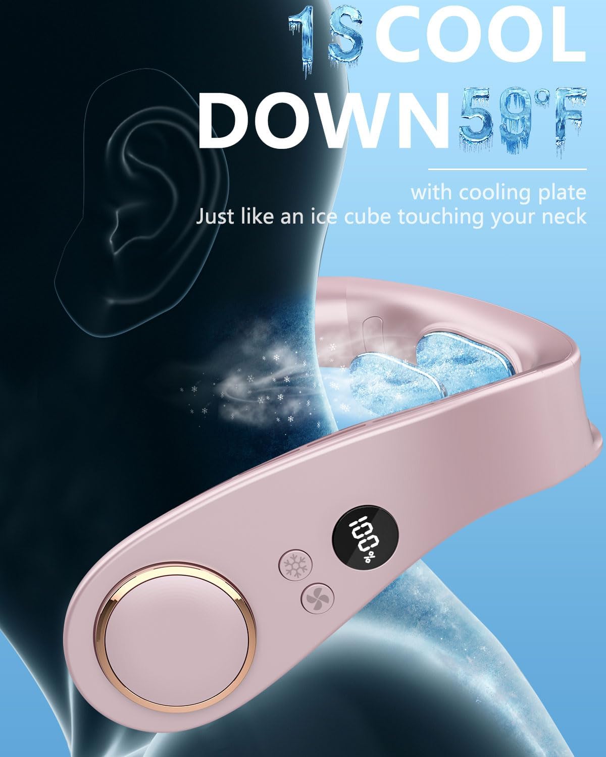 Kylande halsfläkt - Uppladdningsbar bladlös bärbar AC med kallt luftflöde MILA Sverige