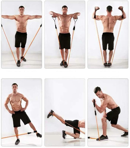11-delars motståndsband set – Fitness träning & stretchkit Carvallo