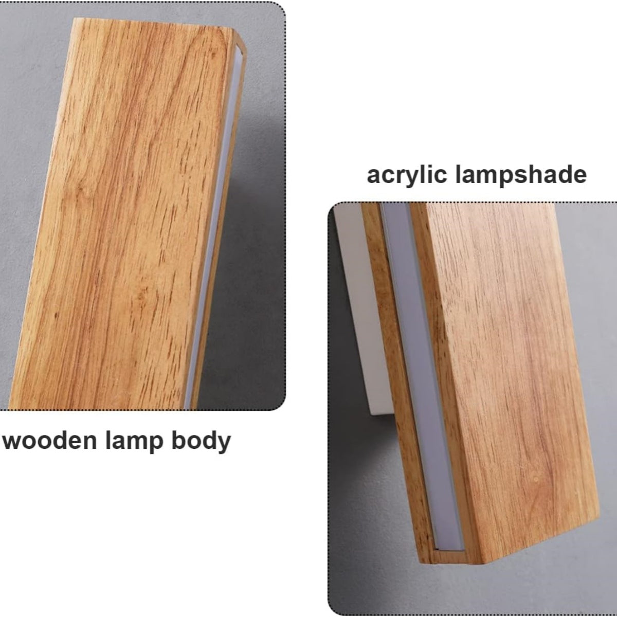 Vägglampa med roterbar trä-LED-design Carvallo