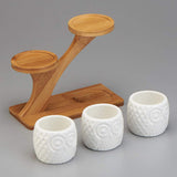 Dekorativ växtställ i trä – Blomkrukor i uggledesign för suckulenter och krukväxter Carvallo