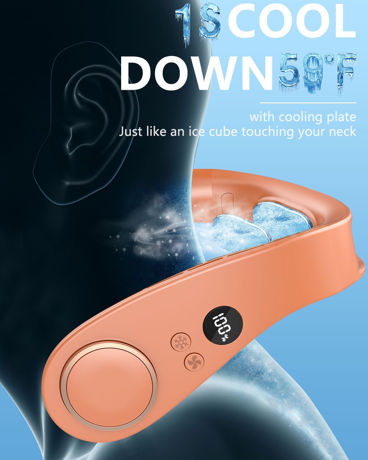 Kylande halsfläkt - Uppladdningsbar bladlös bärbar AC med kallt luftflöde MILA Sverige