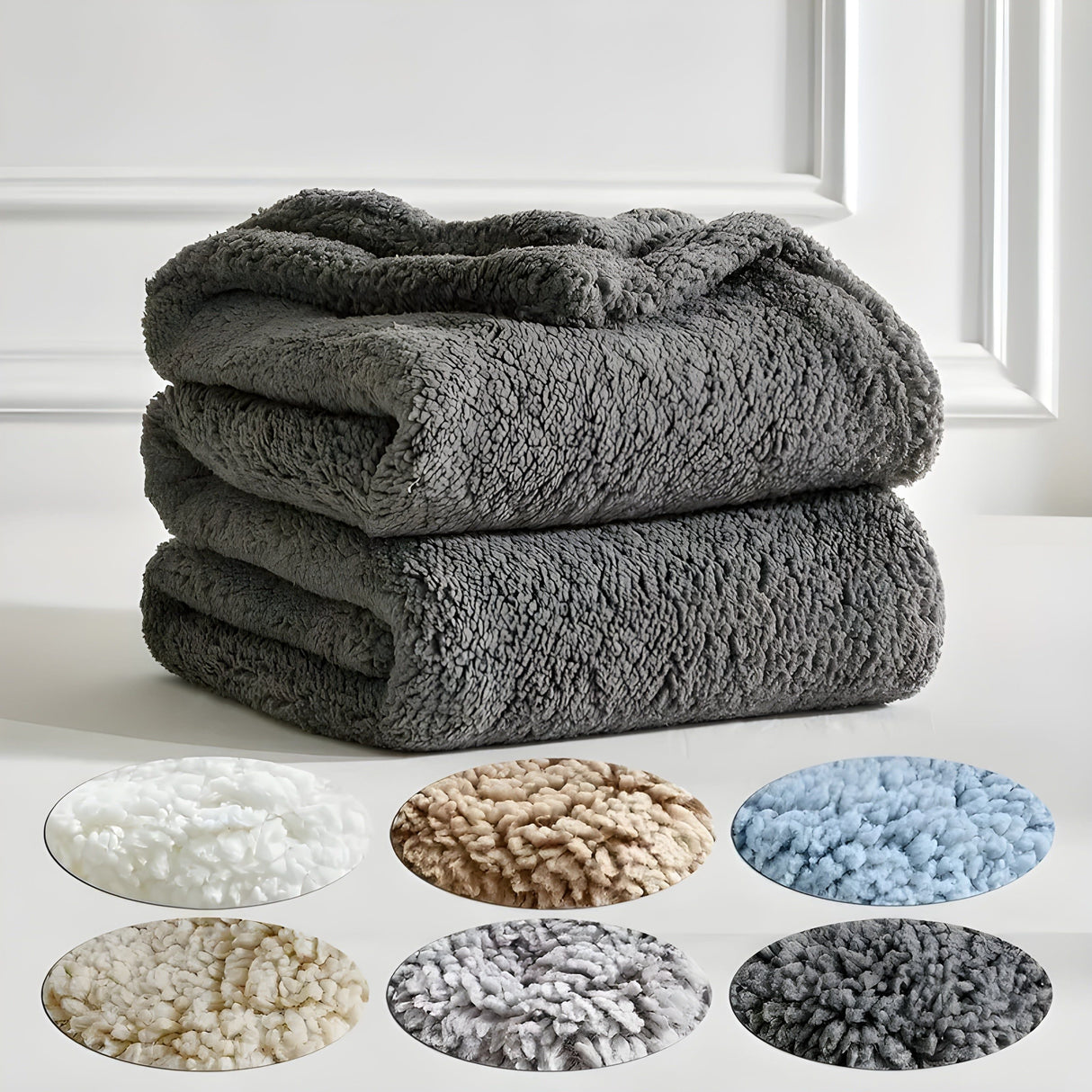 DoubleCozy Blanket - Lätt och avslappnad dubbelsidig Sherpa-fleecefilt Carvallo