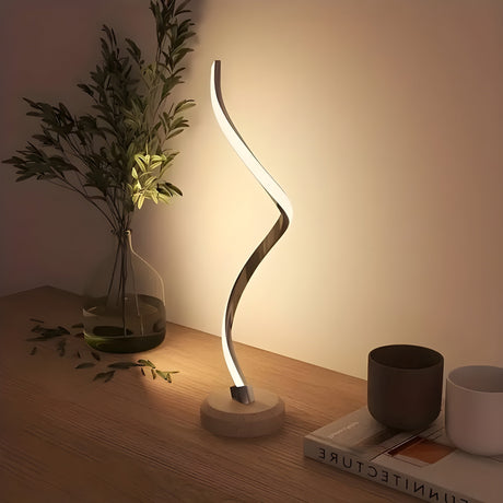 RusticGlow Lampa – Modern LED Trä Bordslampa Carvallo