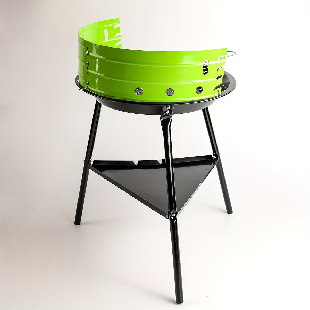 Carvallo Bärbar Runt Grill med Vindskydd | Kompakt & Väderbeständig | För Trädgård, Terrass & Camping Carvallo