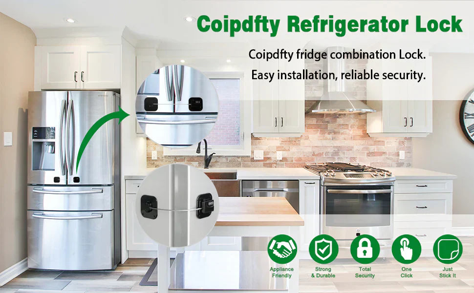 RoyaleGlow Kylskåpslås 2-pack för säker livsmedelsförvaring Carvallo