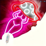 NeonMushroom Ljus - Multifärgad USB-driven LED svamp neonskylt Carvallo