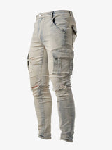 Herr Slim-Fit Cargo Byxor Modern Design 100% Bomull Hemnix
