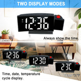 Digital projektionsväckarklocka – LED-display och snooze-funktion med justerbar ljusstyrka Carvallo