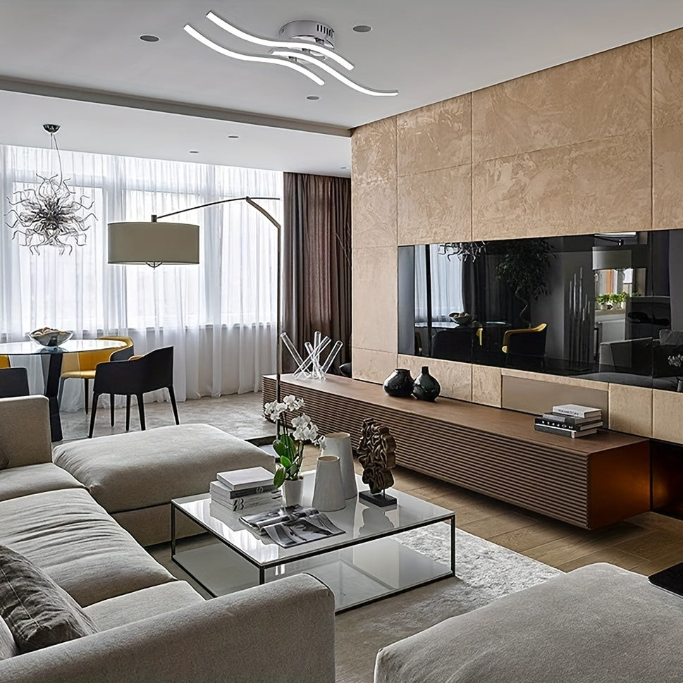 LumaCurve - Dimbar LED Plafondlampa med Elegant Kurvdesign Carvallo