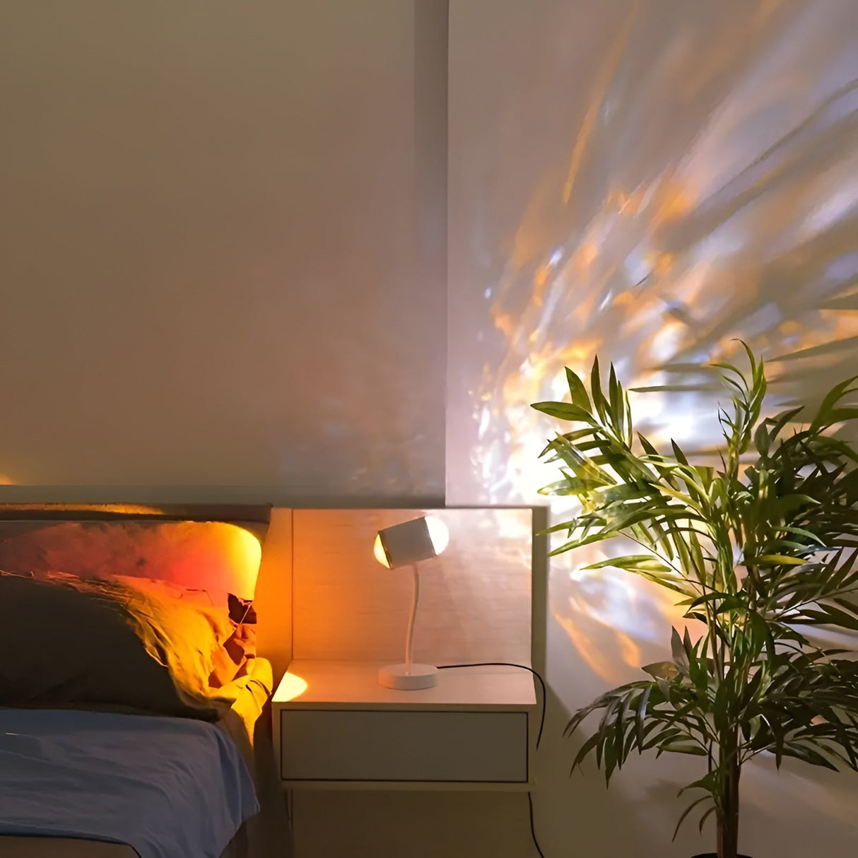 Projekteringlampa med dubbelhuvud – solnedgångsljus för atmosfärisk heminredning Carvallo