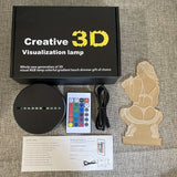 DecoLamp - 3D Konstnärlig Bordslampa med Fjärrkontroll, USB Driv, 16 Färgval Carvallo