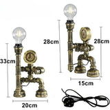 Royallure Steampunk Robot Pipe Table Lamp – Industriell Järnskulptur med E27-sockel Carvallo