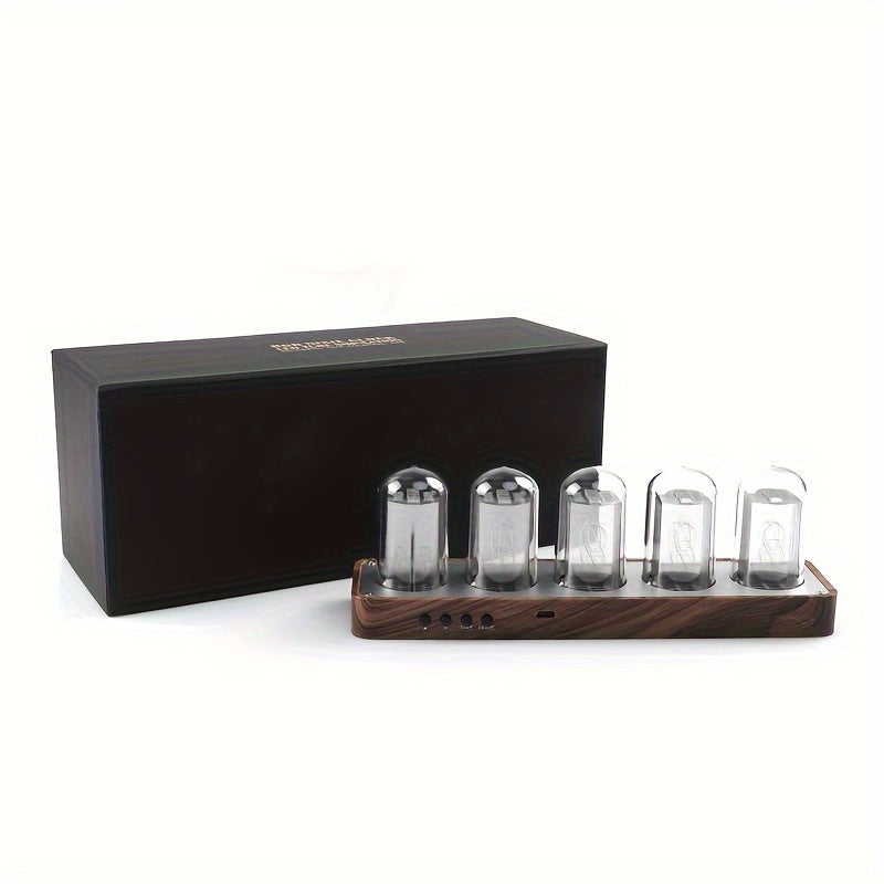 ClocTeck Nixie Tube Klocka - Retro Digital Skrivbordsklocka, Stöder Wi-Fi Tidskalibrering (Valnötsträ) Carvallo