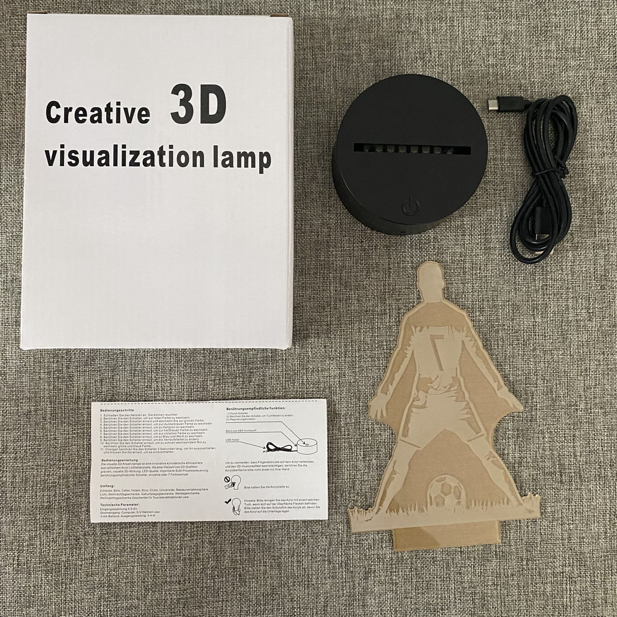 SportGlow - 3D Fotbollspelare LED Nattlampa med Färgändring Carvallo