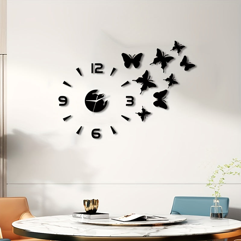 AcrylicButterfly - DIY 3D Fjäril Spegel Väggen Klocka Carvallo