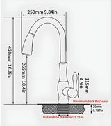 Köksblandare med utdragbar duschhuvud – 360° roterbar | Ideal för diskho och disk Carvallo