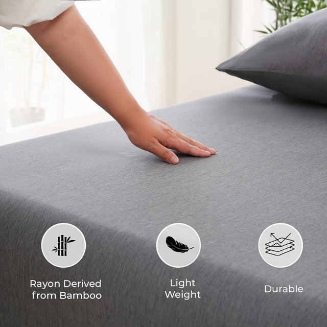 Sommar Cool Bamboo Fiber Fitted Sheet – Lyxig Andas Komfort Carvallo
