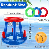 Carvallo Basketbollset FloatHoop | För pool och strand | Inkl. boll och ringar | Vattentålig och bärbar Carvallo