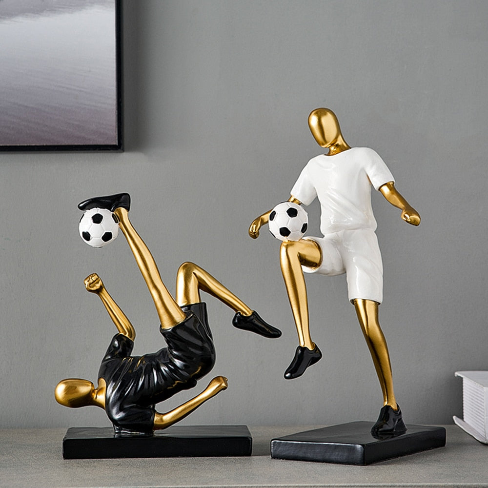 Abstract fotbollsspelare figur i unik heminredning och konstnärlighet Carvallo