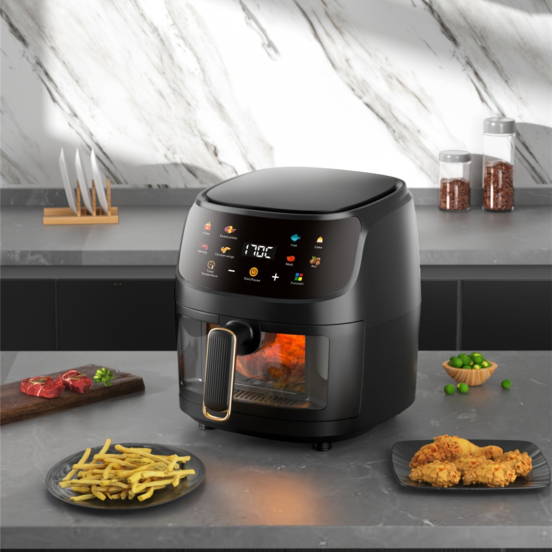 Stor kapacitet digital luftfritös för hemmet Carvallo