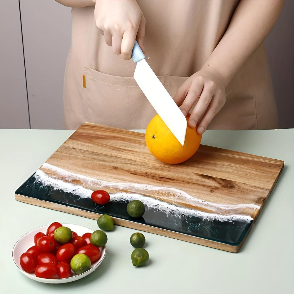 Ocean Wave Harpiksakaciaträ Skärbräda Carvallo