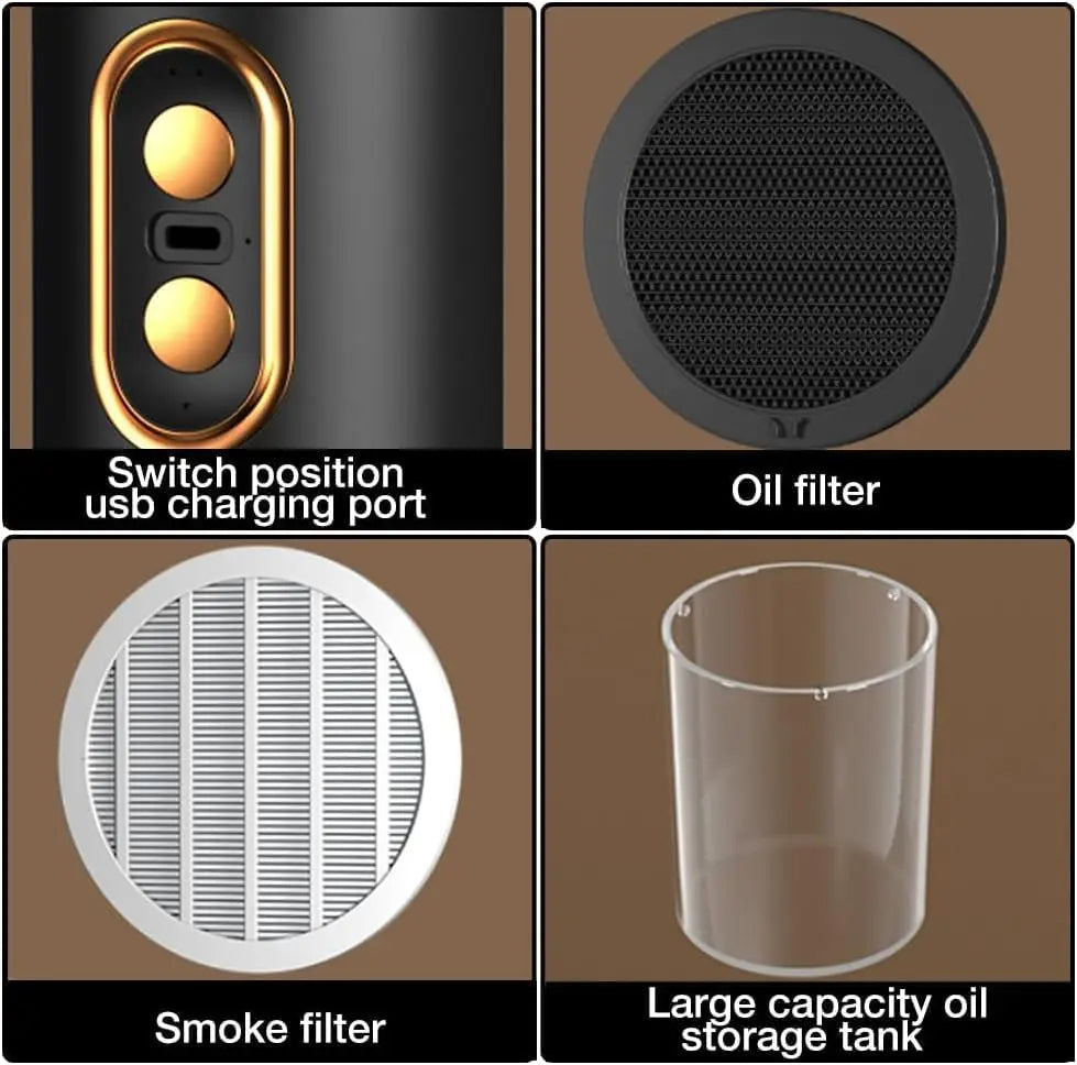 Bärbar Spiskåpa - Kraftfull, Uppladdningsbar och Perfekt för Alla Utrymmen Carvallo