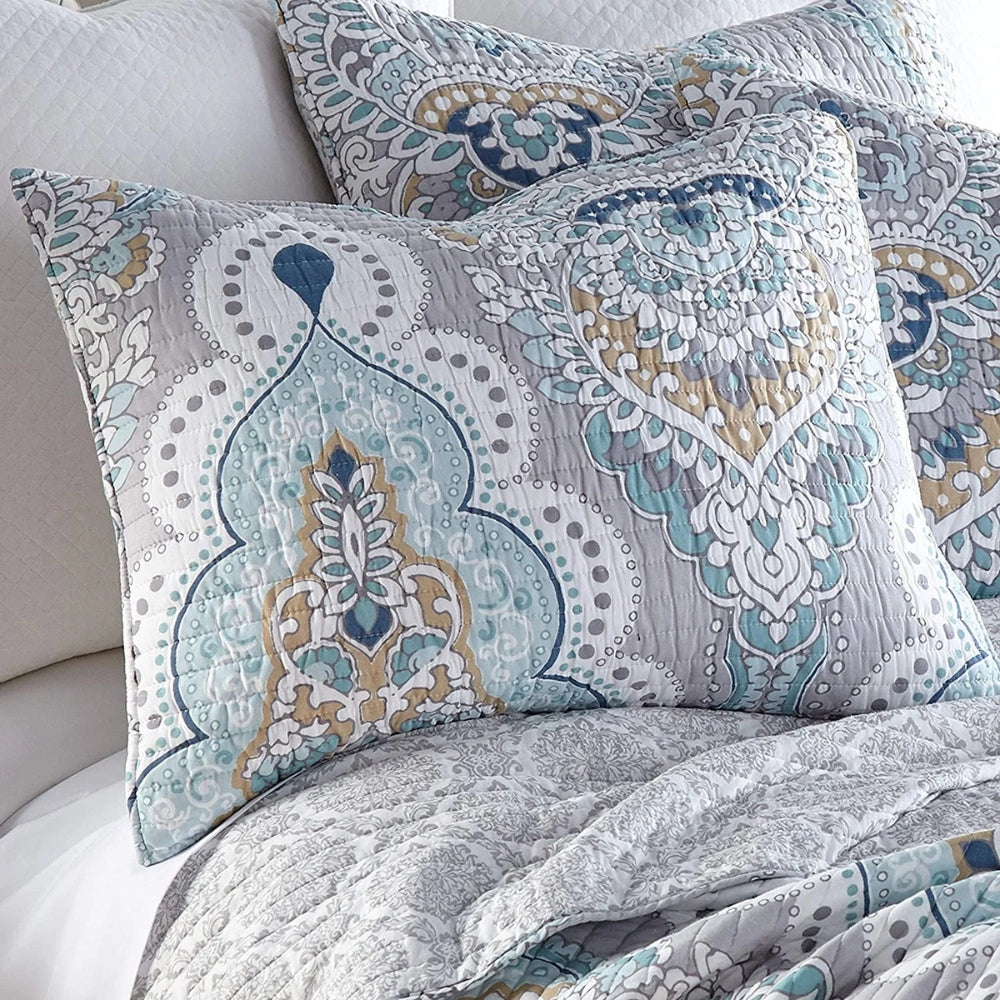 Paisley Aqua Teal Täcke Set Carvallo