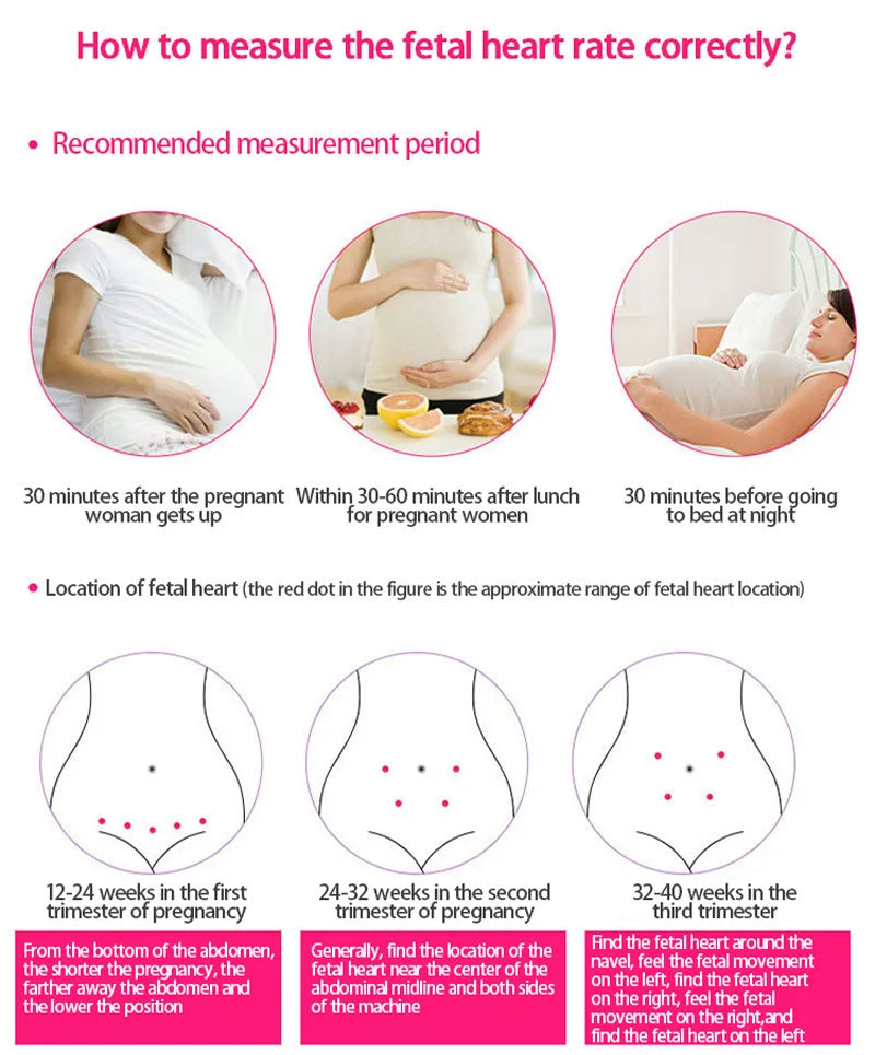 Doppler Graviditet Fetal Baby Hjärtfrekvens Monitor Carvallo