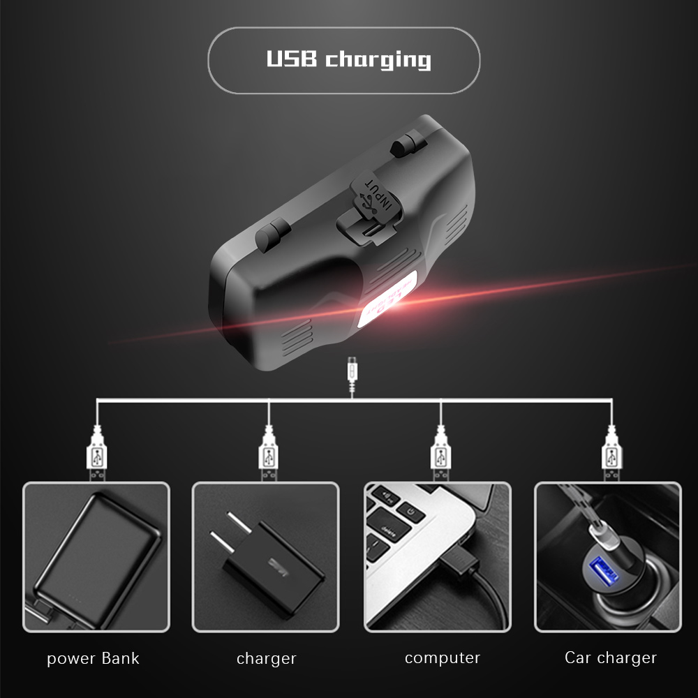 Återuppladdningsbar LED-huvudlampa med vitt, rött och grönt ljus – Kraftfull pannlampa med USB och batteri Carvallo