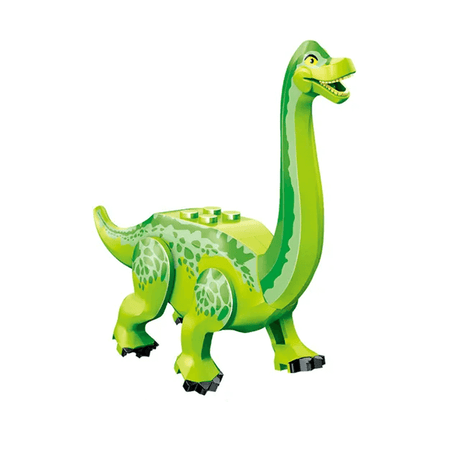 Dinosaurie Byggklossar för Barn – T-Rex Figur | Pedagogisk & Rolig Leksak i ABS-Plast för Kreativ Lek & Finmotorik-Byggsats-BB-Brachiosaurus-Hemnix