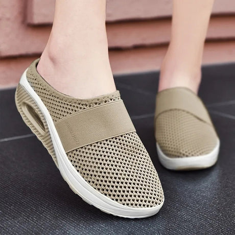 Luftkudde ortopediska skor - Bekväm, modern och lätt på foten-Shoes for Women-Hemnix-Khaki-35-Hemnix