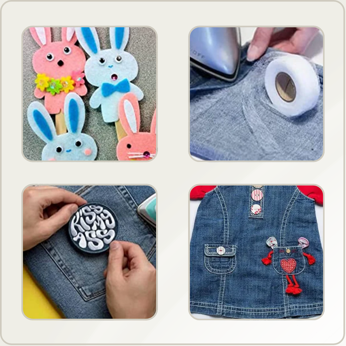 StitchFree – Dubbelhäftande tygtejp | Starkt lim utan sybehov MILA Sverige