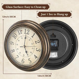 Royallure Vintage Tyst Kvarts Väggklocka – Icke-Tickande Svep, Antik Design Carvallo