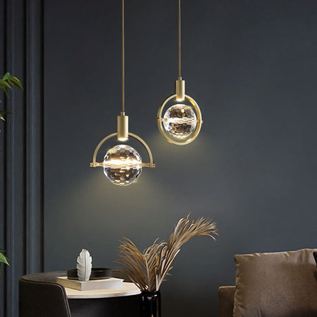 Modern ring kristall LED taklampa Carvallo