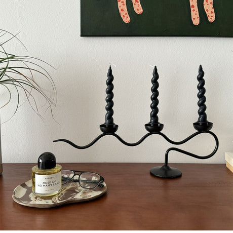Tri Iron Twisted Candle Holder Carvallo