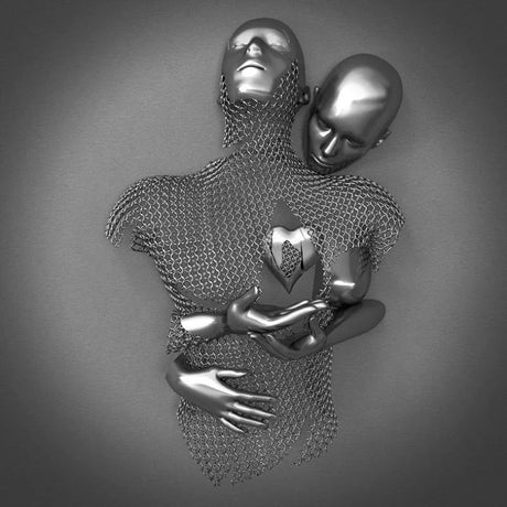 Kärleks-Canvas med Elegant Metallfigur i Modernt Design Carvallo