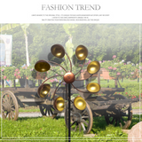 Dekorativ trädgårdsvindmölla med metallblommor – Färgglad vindspel för utomhusbruk Carvallo