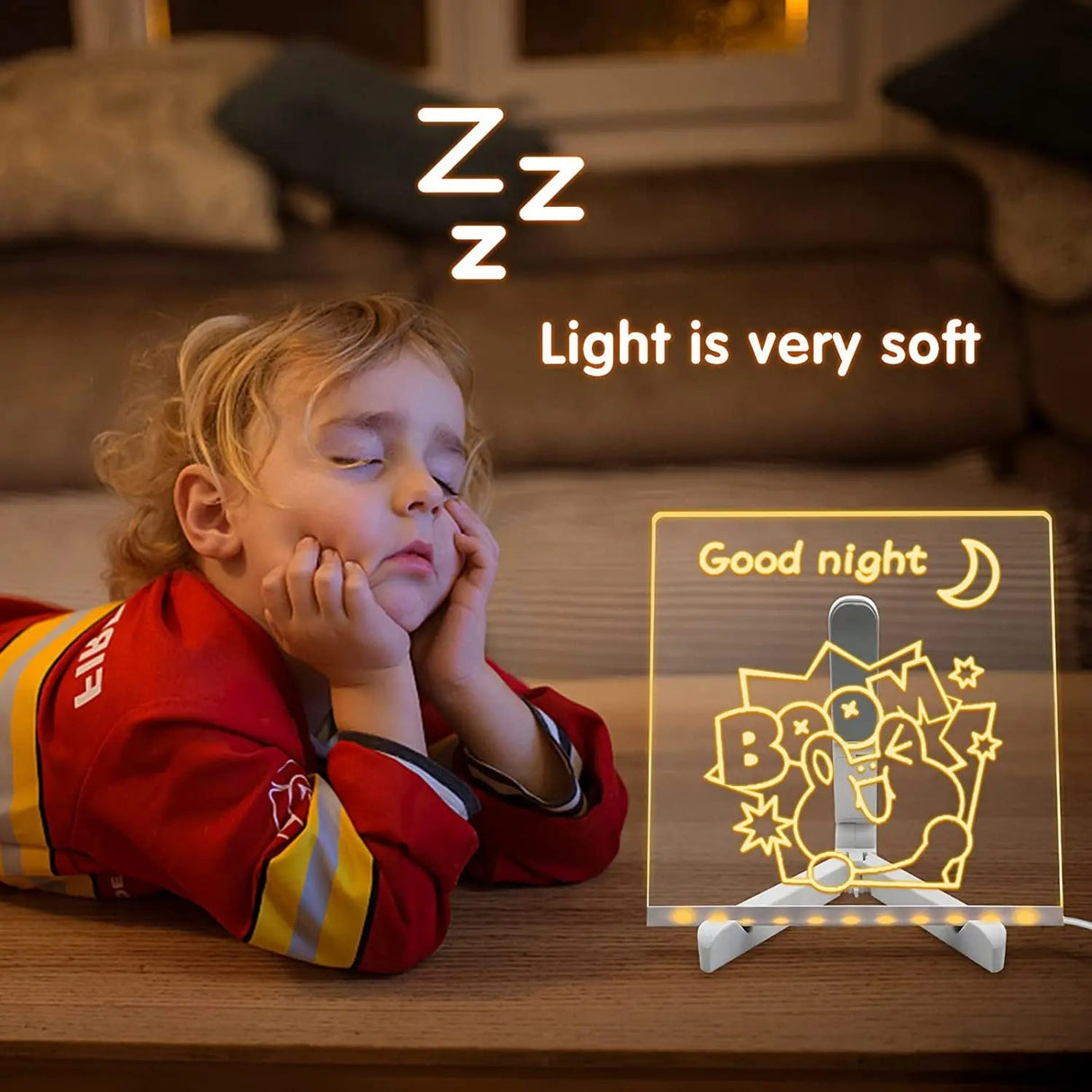 GlowSketch™ LED Ritbräda – Återanvändbar kreativitet, lugnande nattljus & USB-laddbar för barn Carvallo