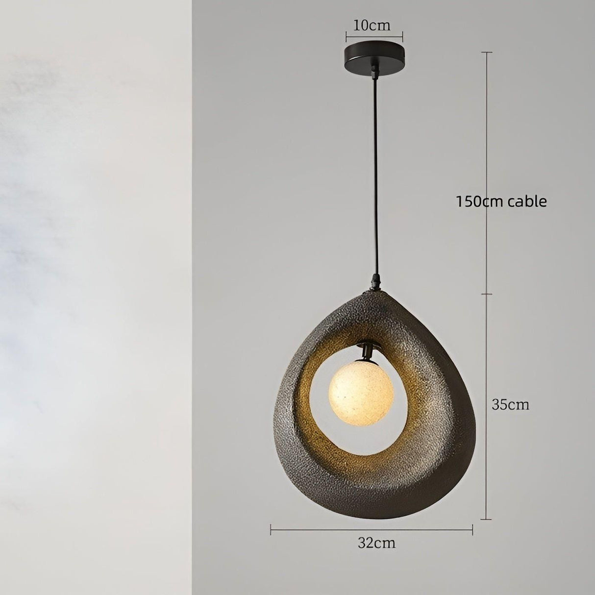 Pendellampa i Wabi-Sabi stil – Minimalistisk hängande lampa för vardagsrum och matplats Carvallo