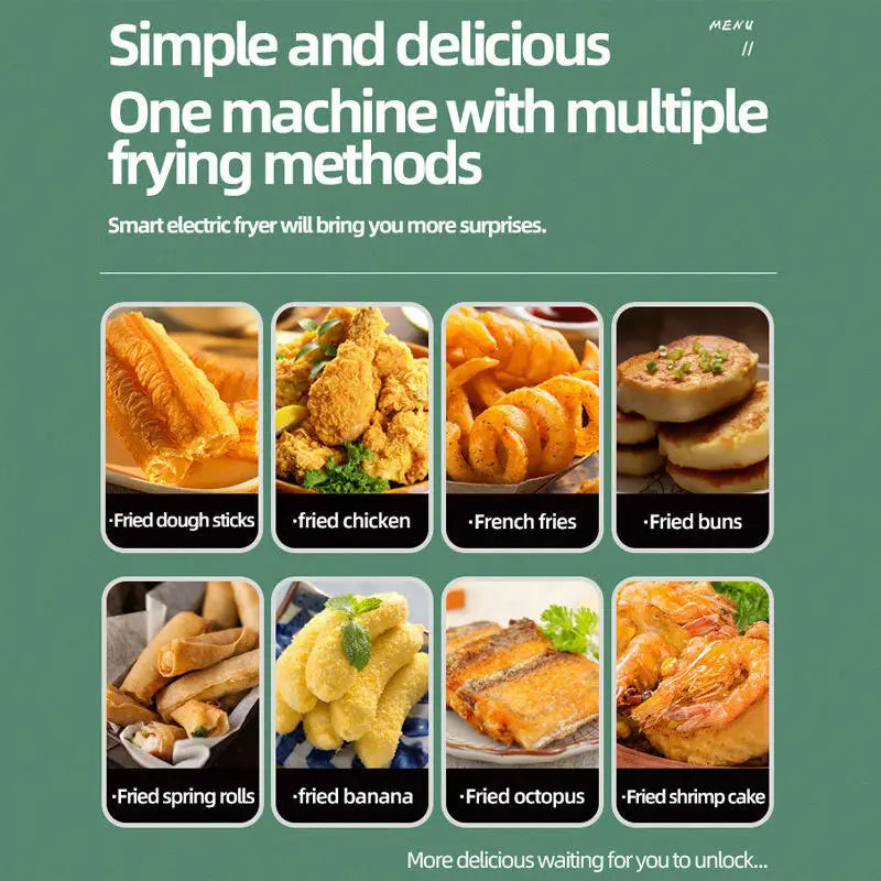 2.5L Mini Elektrisk Fritös – Rostfritt Stål med Korg & Olje Filter Lock Carvallo