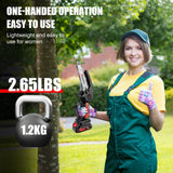 Mini Motorsåg 6 Tum - Kraftfull Trådlös Återuppladdningsbar Handhållen Liten Elektrisk Såg Carvallo